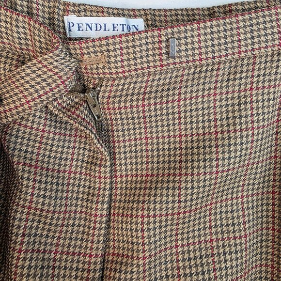 Pendleton 90s 18 Wool Trousers Tailored Wide Leg Plaid Pleated High Rise Vintage - Picture 3 of 10